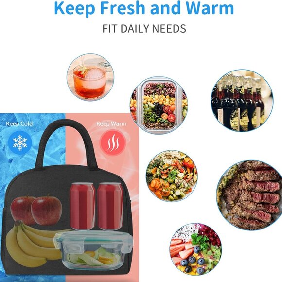 Lunch Bag Lunch Box for Women Men Reusable Insulated Lunch Bags,Water-Resistant - Picture 7 of 8